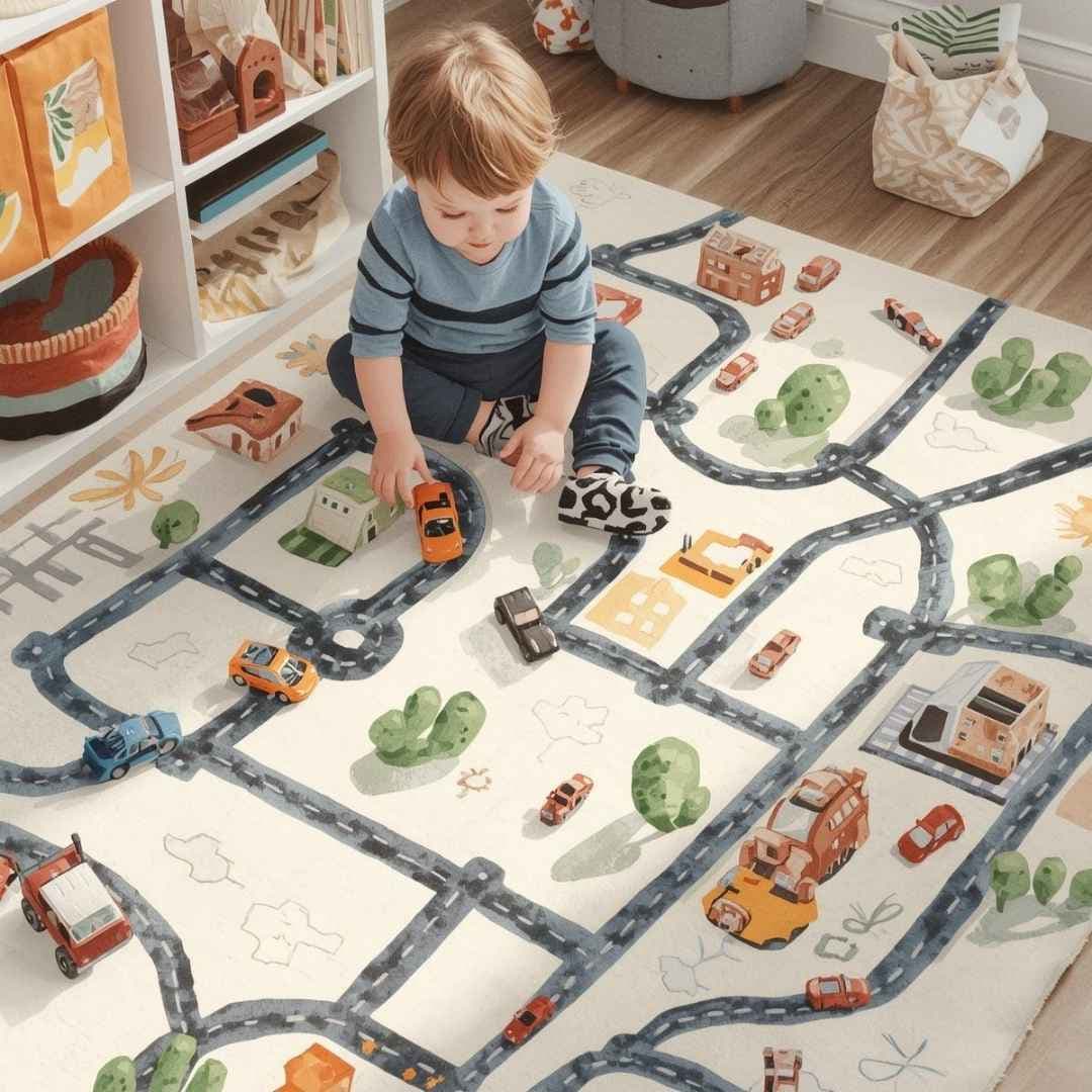 Dzieciństwo - zabawa samochodzikami